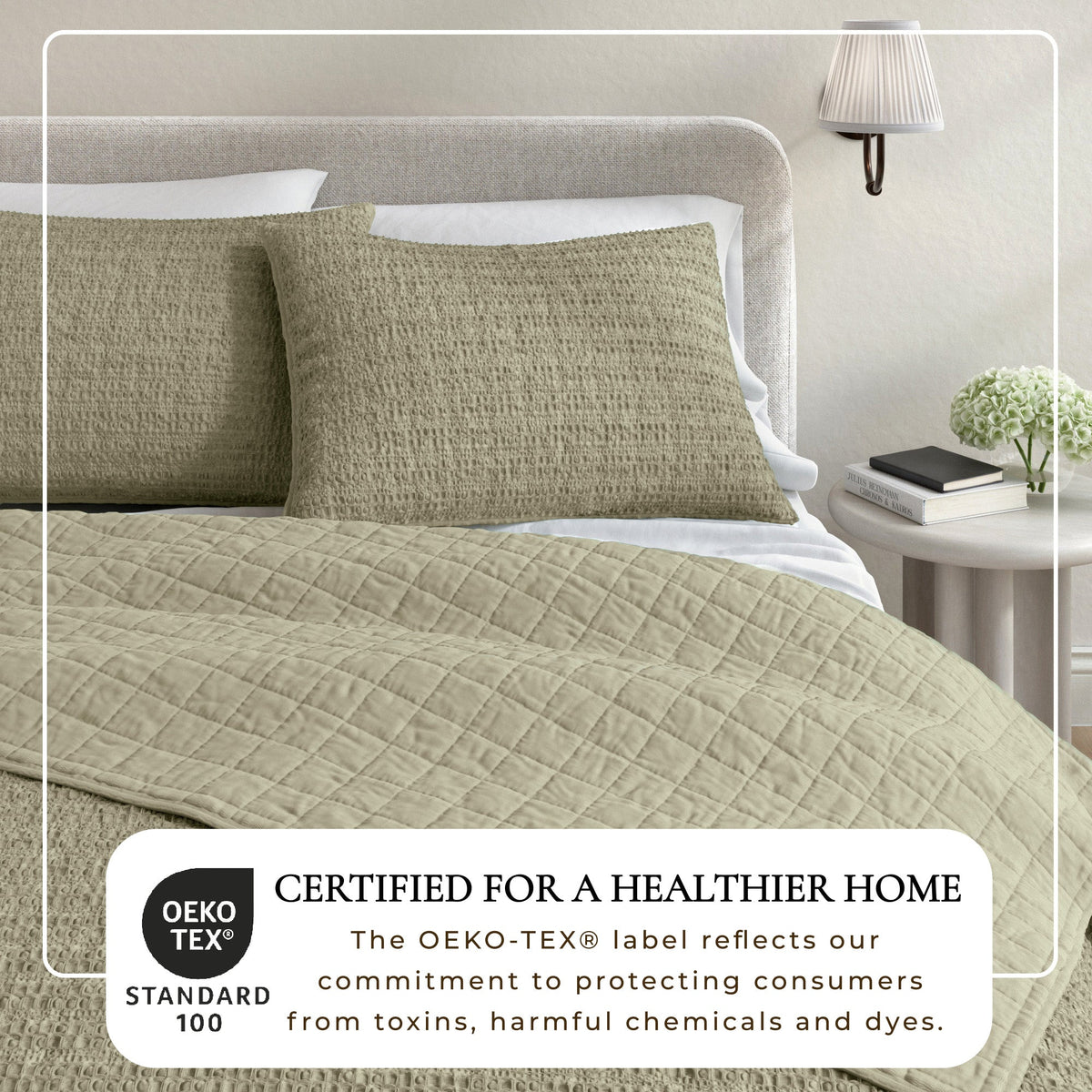 Garment-Washed Cotton Waffle Weave Quilt Set – Genevieve Collection – view 32