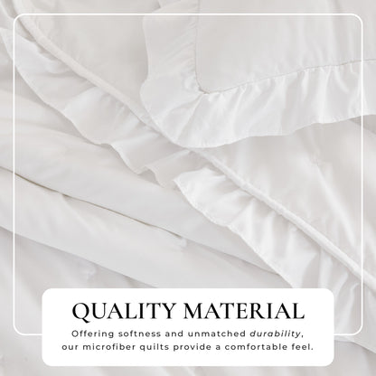 Dot Stitched Ruffled Edge Quilt Set – Dot-Ruffled Collection – view 2