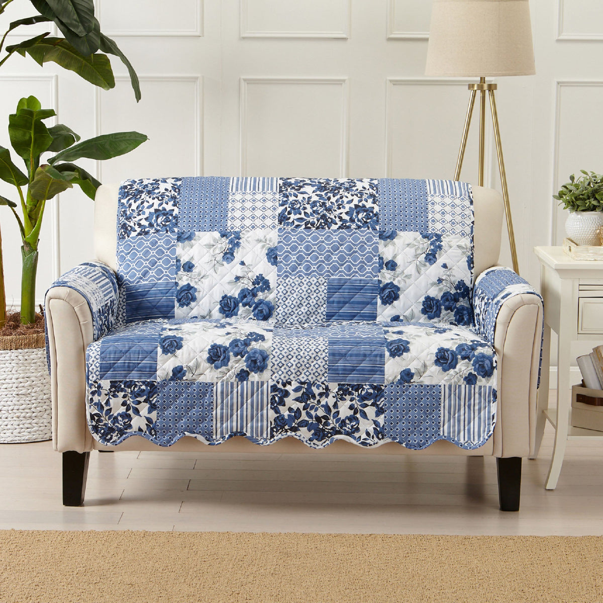 Reversible Patchwork Furniture Protector – Langdon Collection Sofa Cover – view 133