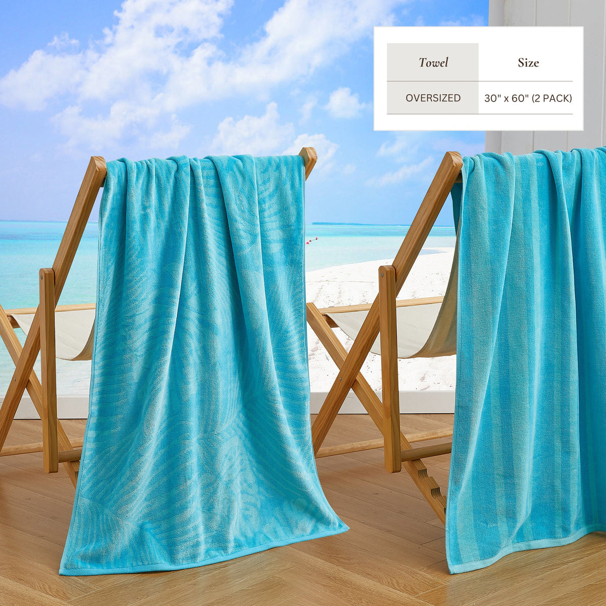 Maui Collection Cotton Velour Beach Towels, 30 x 60 Inch 2 or 4 Pack – view 59