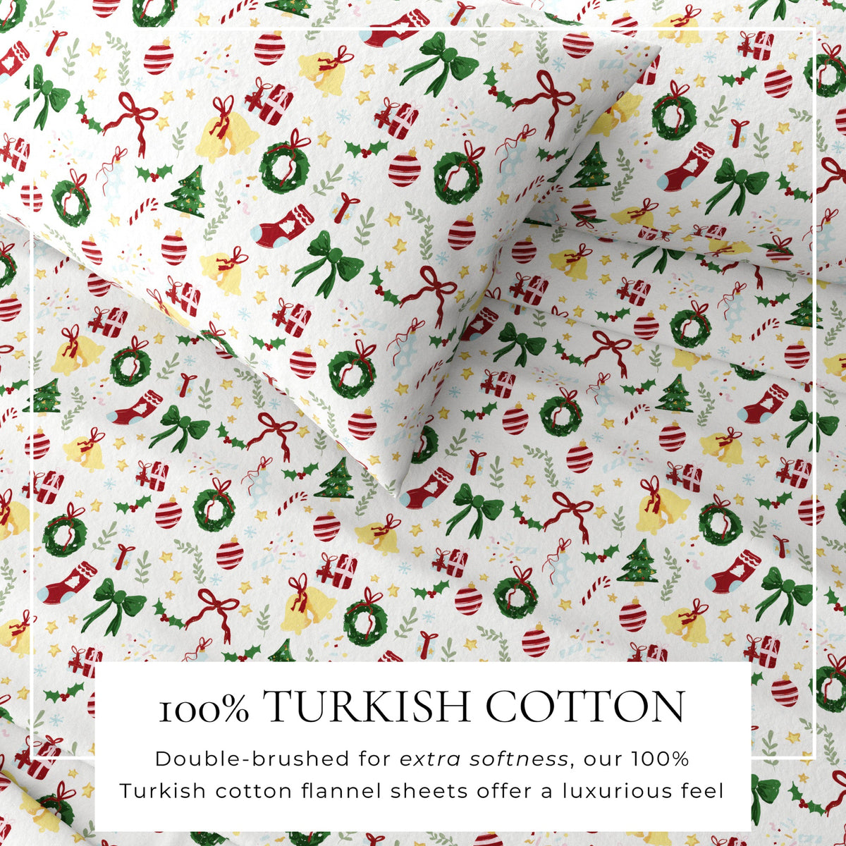 Turkish Cotton Christmas Flannel Sheets – Whittaker Holiday Prints – view 9