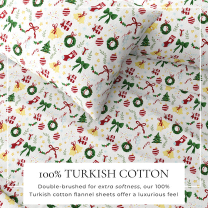 Turkish Cotton Christmas Flannel Sheets – Whittaker Holiday Prints – view 9