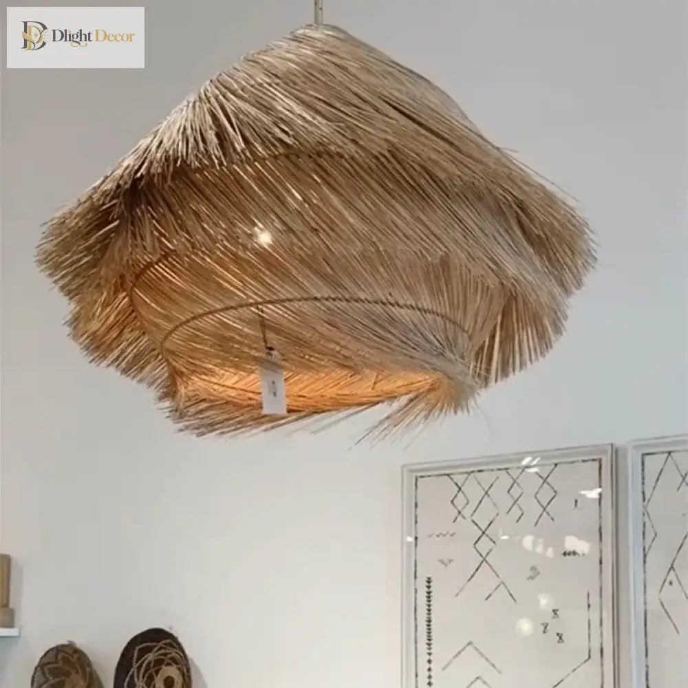 Japanese-Style Rattan LED Pendant Chandelier, Nordic Dining Light – view 4