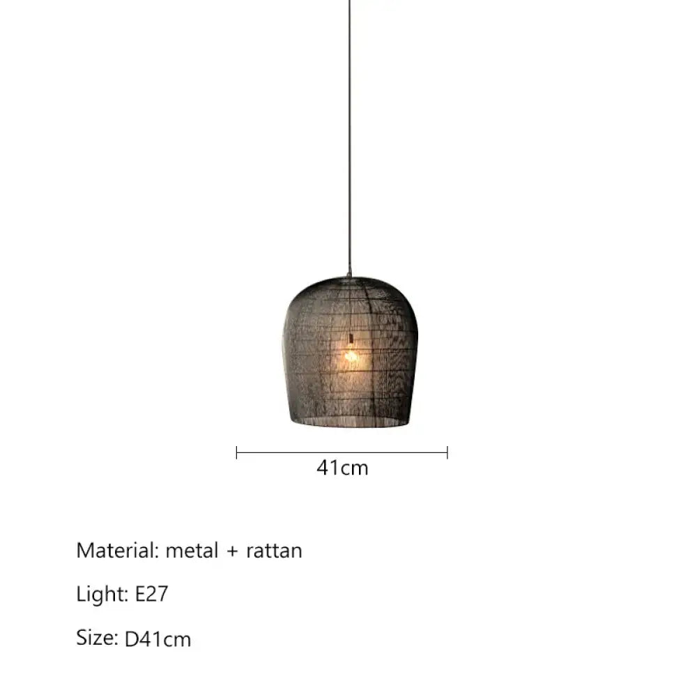 Japanese Wabi-Sabi Handmade Rattan LED Pendant Light – view 16