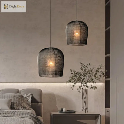 Japanese Wabi-Sabi Handmade Rattan LED Pendant Light – view 2