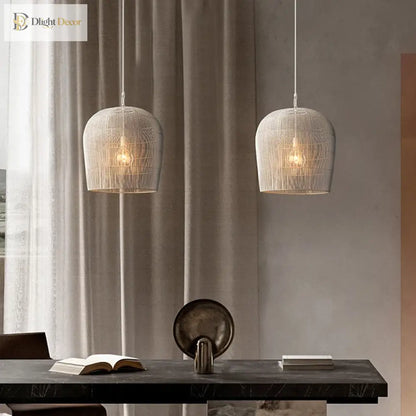 Japanese Wabi-Sabi Handmade Rattan LED Pendant Light – view 4