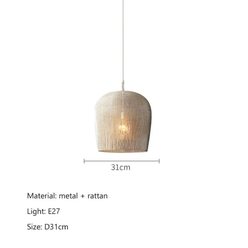 Japanese Wabi-Sabi Handmade Rattan LED Pendant Light – view 6
