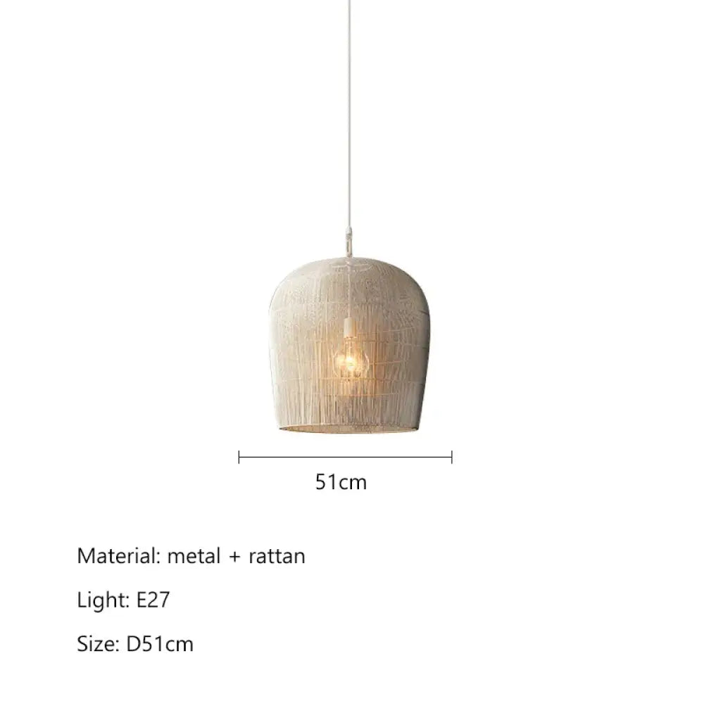 Japanese Wabi-Sabi Handmade Rattan LED Pendant Light – view 7