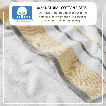Decorative Cotton Stripe Bath Towel Set – Noelle Collection – view 75