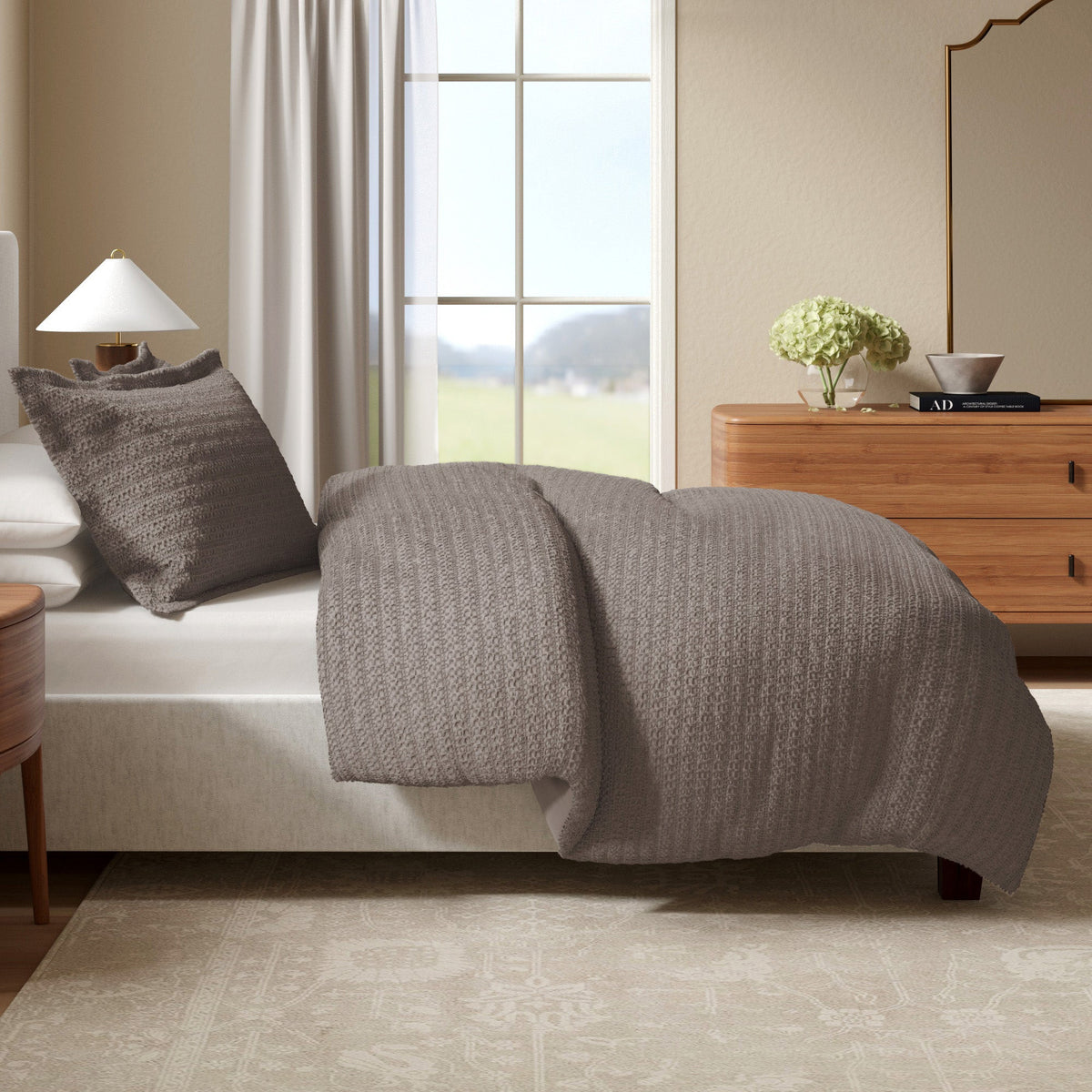 Cotton Honeycomb Waffle Weave Duvet Cover Set – Mattea Collection – view 25