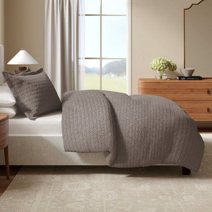 Cotton Honeycomb Waffle Weave Duvet Cover Set – Mattea Collection – view 25