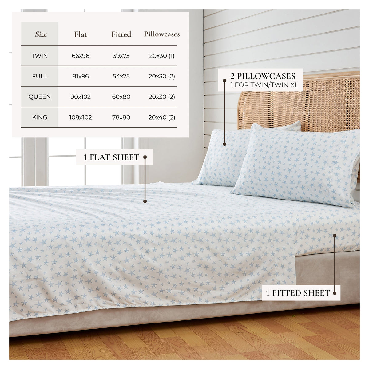 Coastal Printed Microfiber Sheet Set – Newport Collection – view 5
