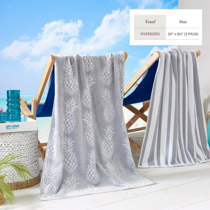 Maui Collection Cotton Velour Beach Towels, 30 x 60 Inch 2 or 4 Pack – view 35