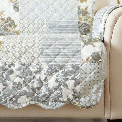 Reversible Patchwork Furniture Protector – Langdon Collection Sofa Cover – view 32