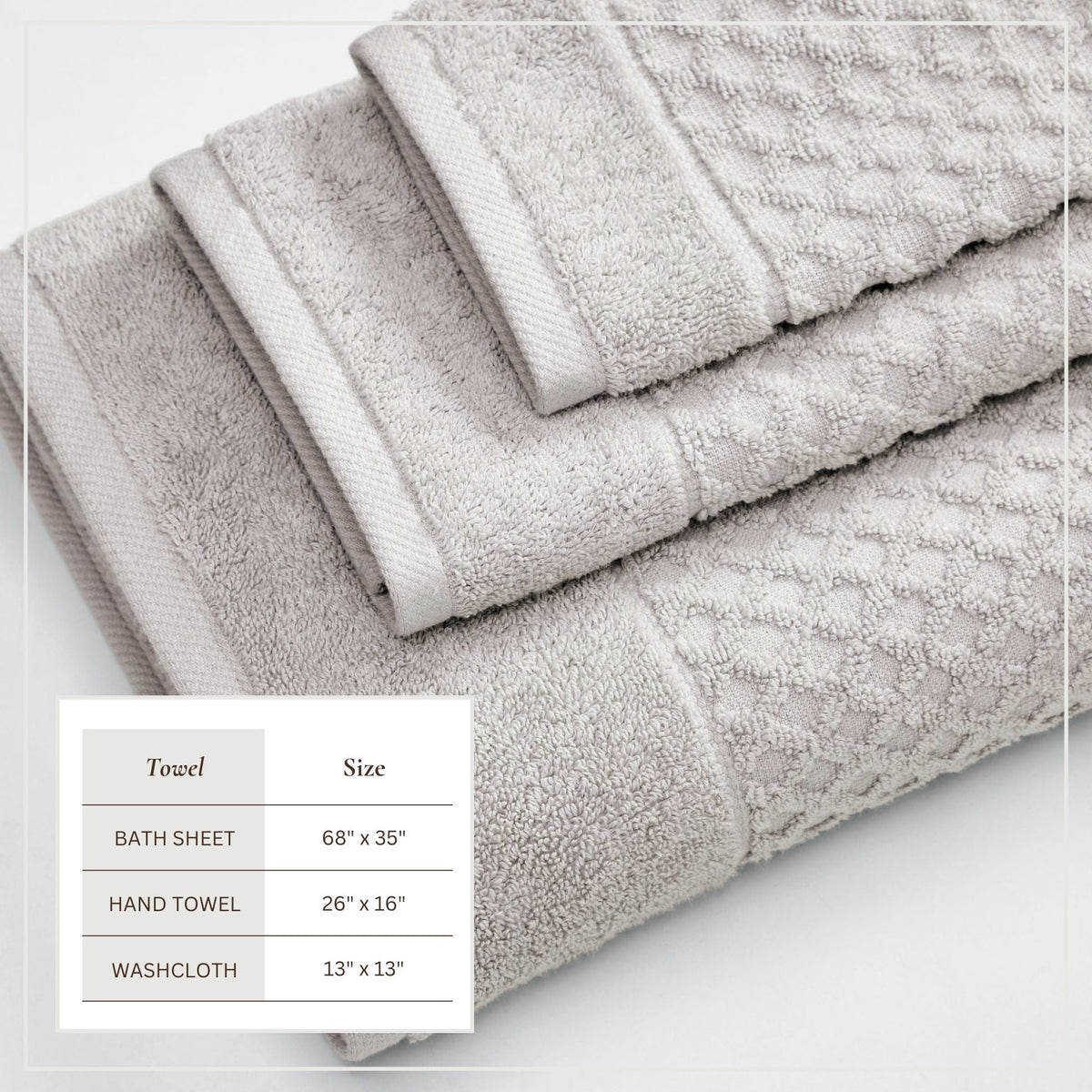Cotton Diamond Waffle Weave Bath Towel Set – Grayson Collection – view 144