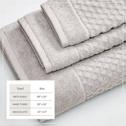Cotton Diamond Waffle Weave Bath Towel Set – Grayson Collection – view 144