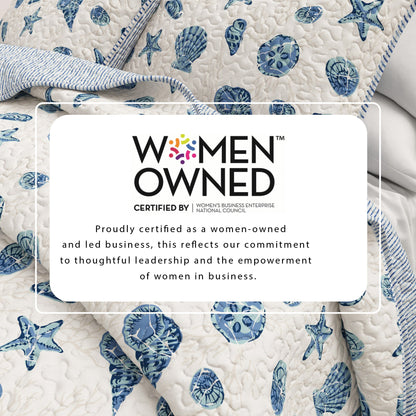 Bali Collection Blue Shells and Coral Coastal Quilt Set – view 5