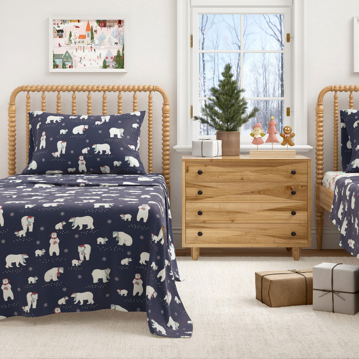 Turkish Cotton Christmas Flannel Sheet Set – Whittaker Collection – view 5