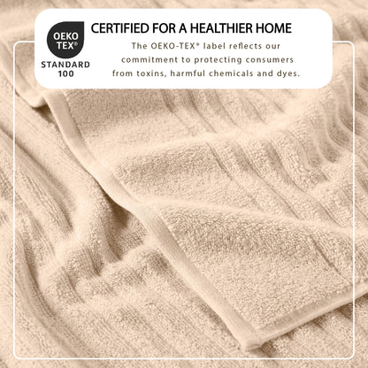 Karina Collection Luxury Combed Cotton Ribbed Bath Towel Set – view 26