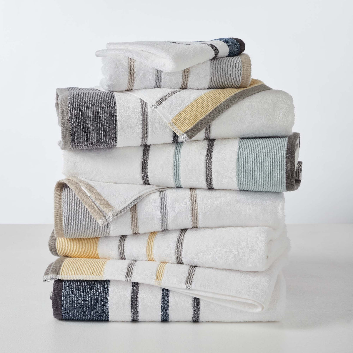 Decorative Cotton Stripe Bath Towel Set – Noelle Collection – view 48