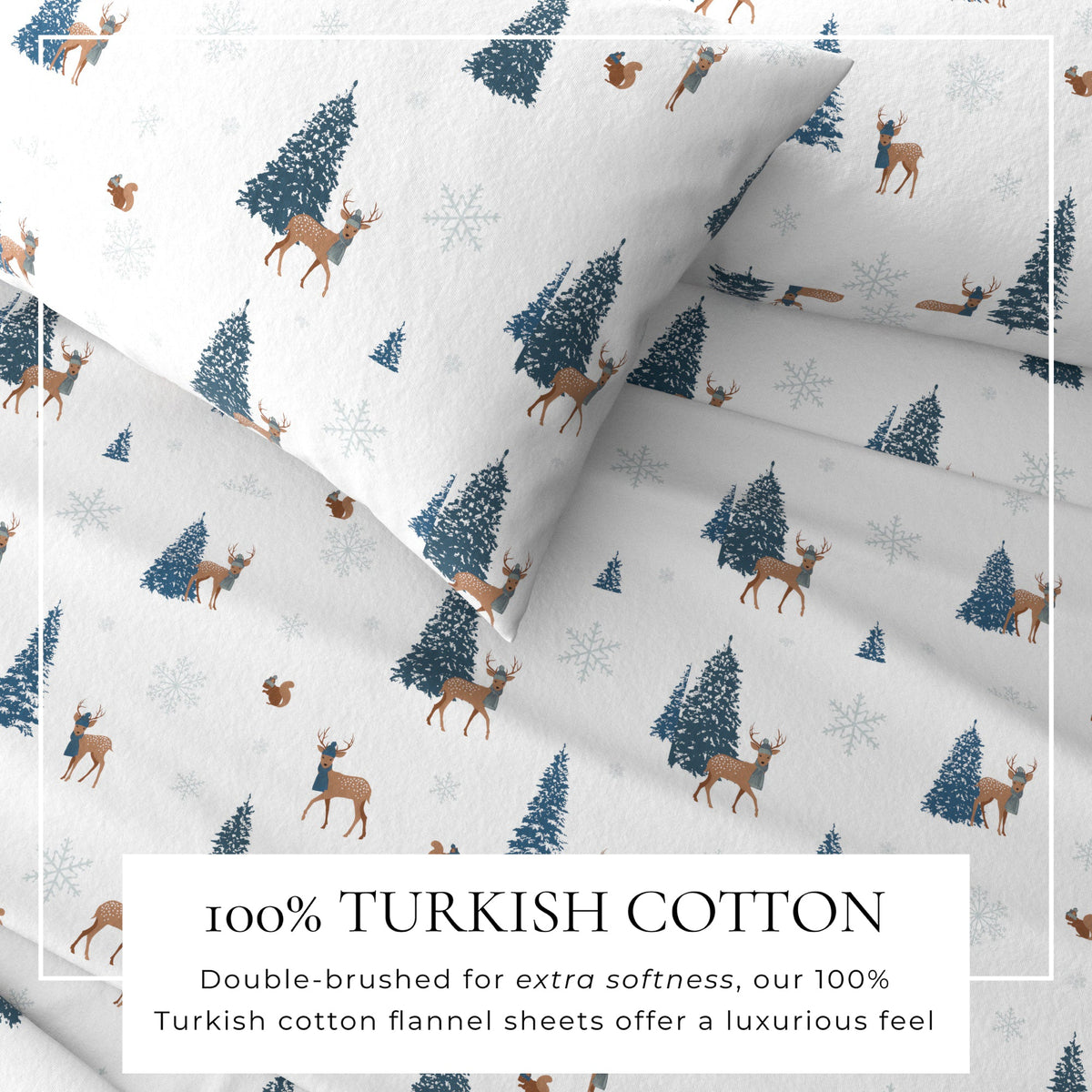 Turkish Cotton Christmas Flannel Sheet Set – Whittaker Collection – view 15