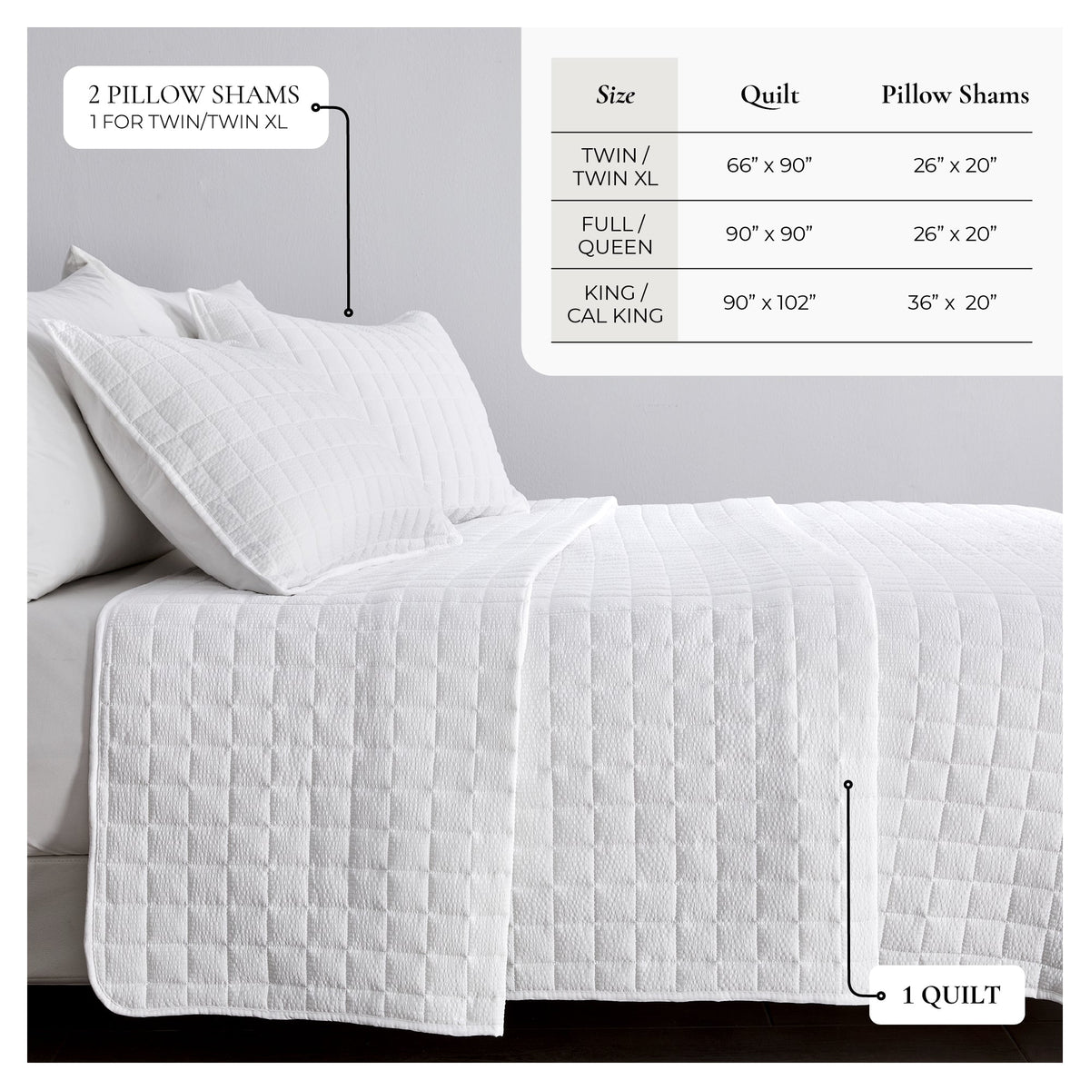 Box-Stitched Seersucker Microfiber Quilt Set with Shams in White or Bone – view 4