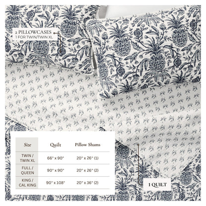 Pineapple Grove Printed Cotton Quilt Set – Bernice Collection – view 4
