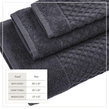 Cotton Diamond Waffle Weave Bath Towel Set – Grayson Collection – view 169
