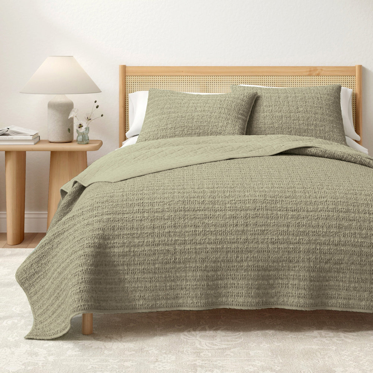 Garment-Washed Cotton Waffle Weave Quilt Set – Genevieve Collection – view 31