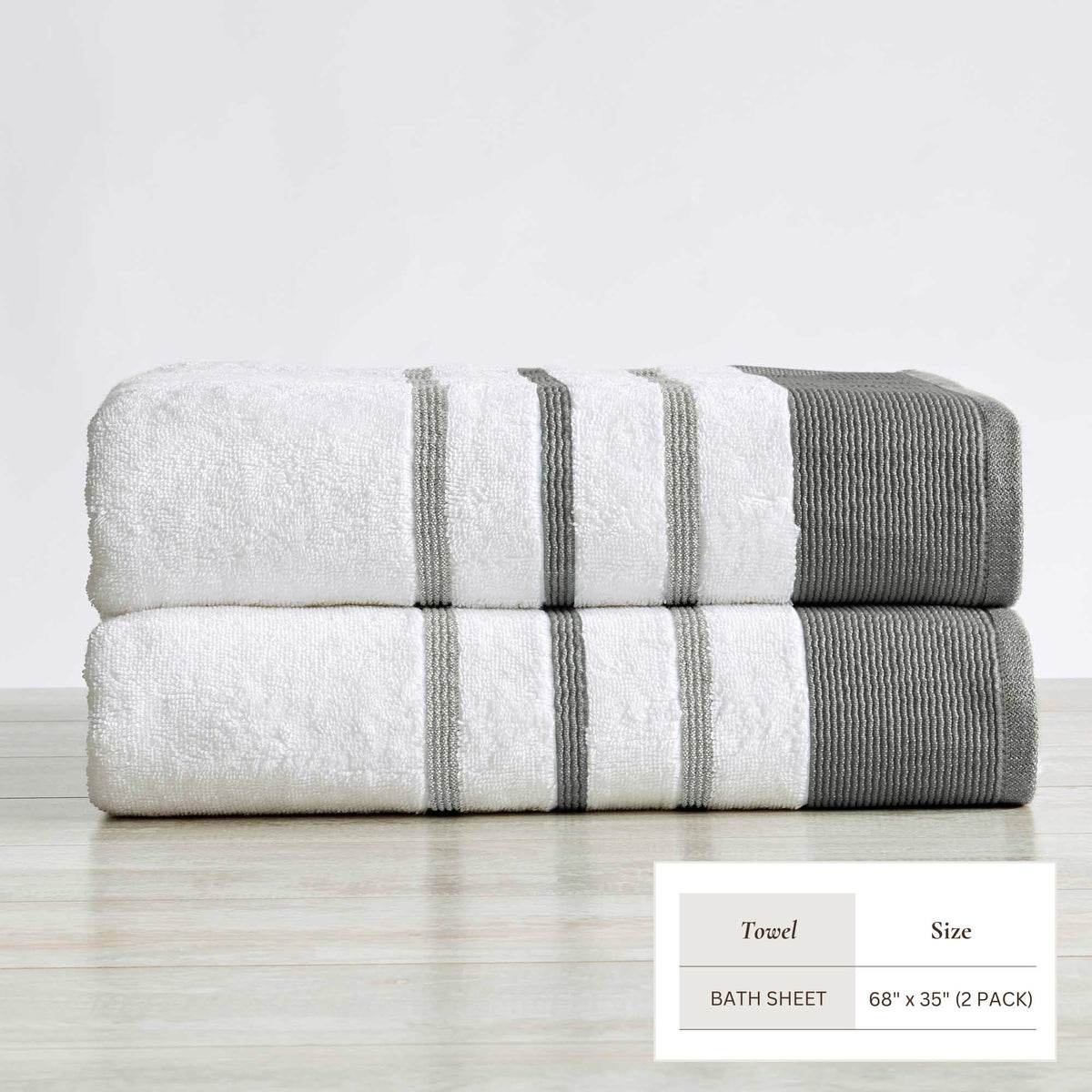Decorative Cotton Stripe Bath Towel Set – Noelle Collection – view 11