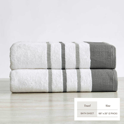 Decorative Cotton Stripe Bath Towel Set – Noelle Collection – view 11