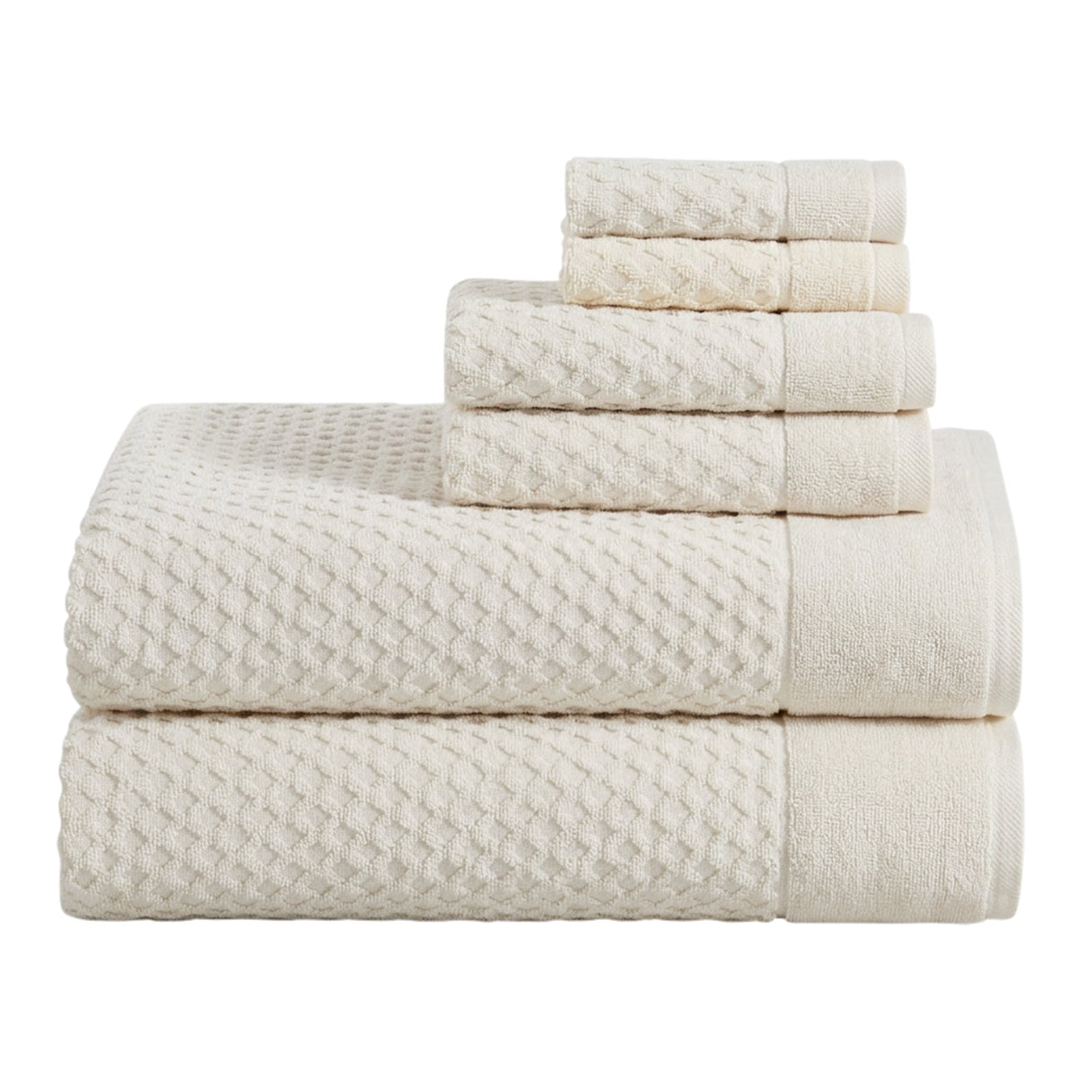 Cotton Diamond Waffle Weave Bath Towel Set – Grayson Collection – view 18
