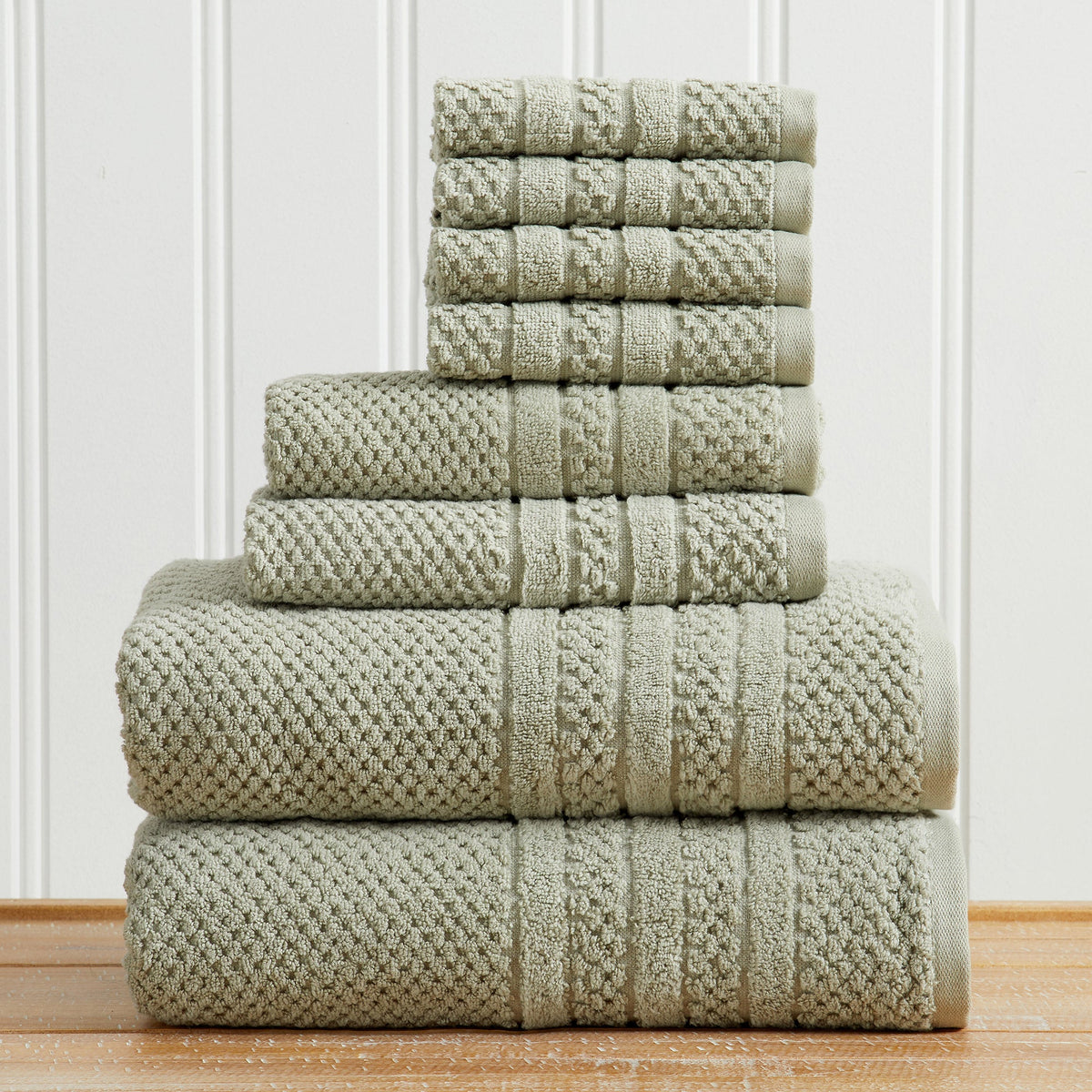 100% Cotton Checkered Jacquard Bath Towel Set – Giuliana Collection – view 64