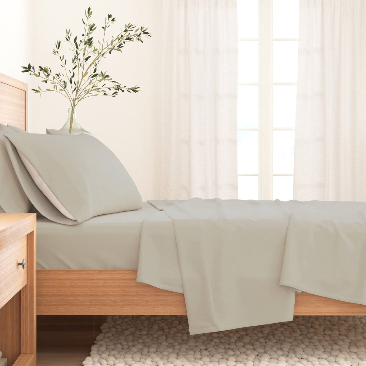 Solid Cotton Flannel Sheet Set – Nordic Collection – view 39