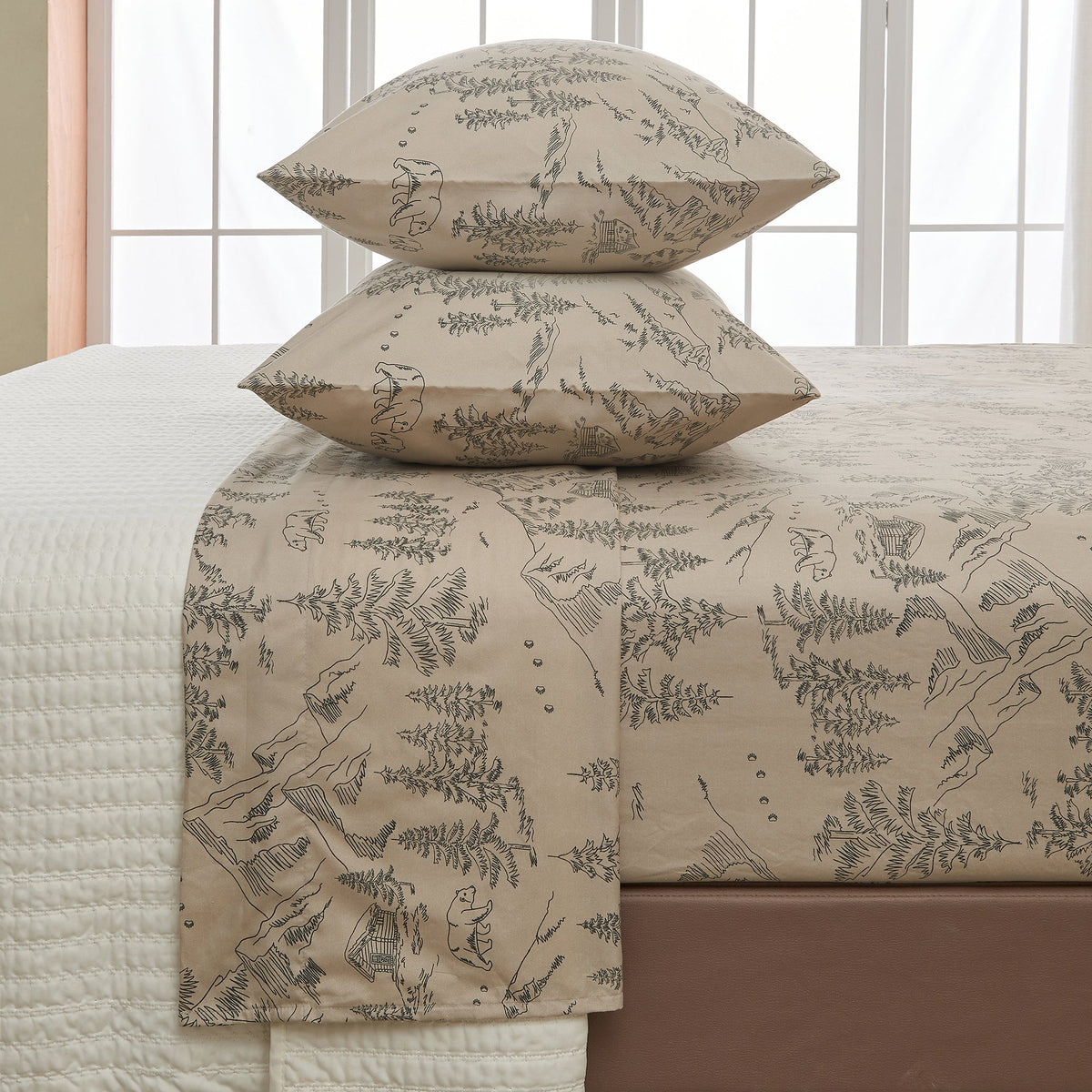 Lodge Print Microfiber Sheet Set – Mountain Ridge Collection – view 46