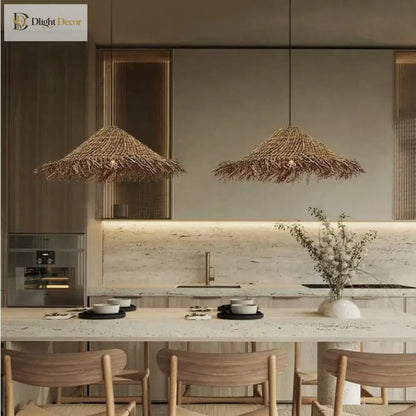 Kaia Wabi-Sabi Rattan Pendant Light for Dining Room – view 2