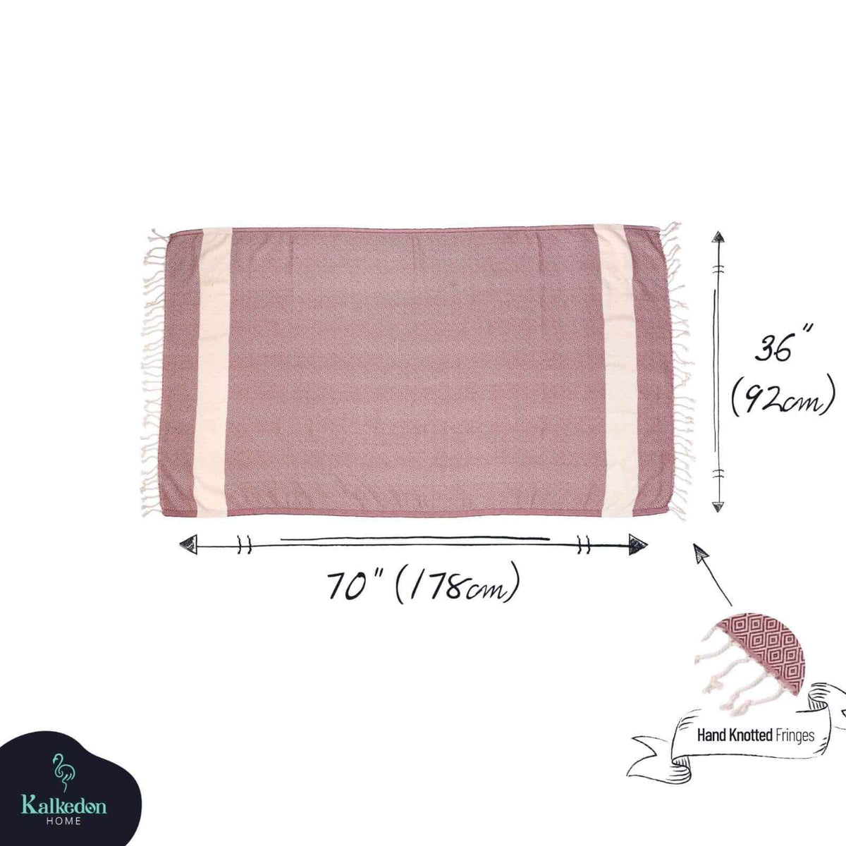 Diamond Turkish Cotton Beach Towel with Tassels, 36 x 70 Inch – view 46