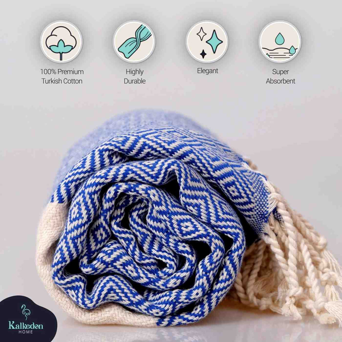 Diamond Turkish Cotton Beach Towel with Tassels, 36 x 70 Inch – view 36