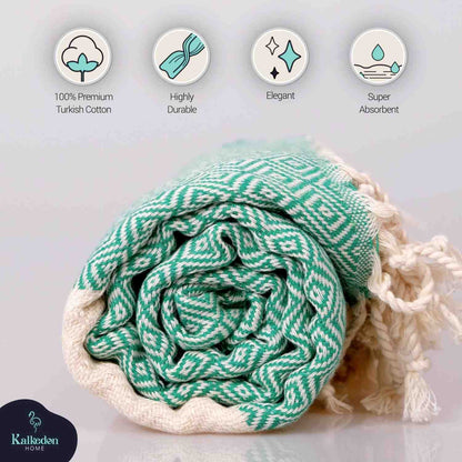 Diamond Turkish Cotton Beach Towel with Tassels, 36 x 70 Inch – view 35