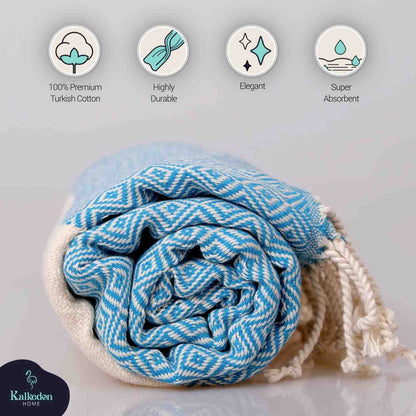 Diamond Turkish Cotton Beach Towel with Tassels, 36 x 70 Inch – view 2