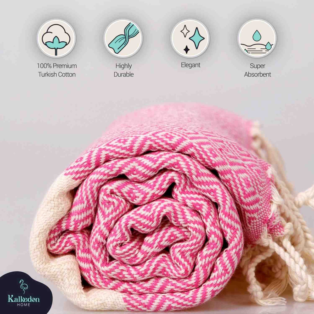 Diamond Turkish Cotton Beach Towel with Tassels, 36 x 70 Inch – view 32