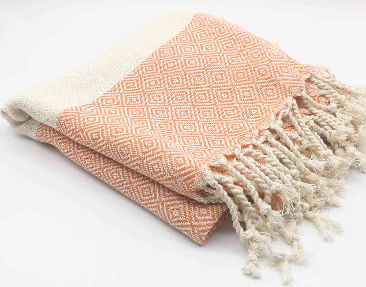 Diamond Turkish Cotton Beach Towel with Tassels, 36 x 70 Inch – view 17