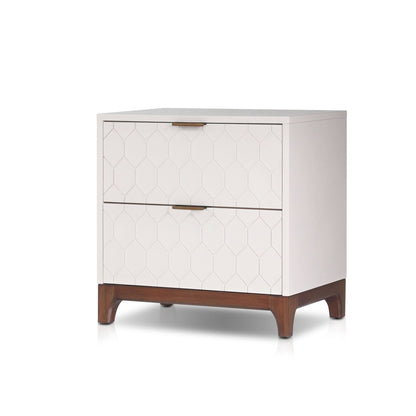 Kara 2-Drawer Nightstand in Ivory with Soft-Close Drawers – view 3