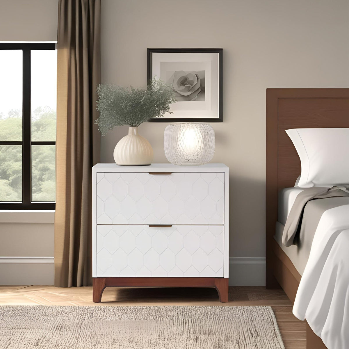 Ivory Kara Nightstand with Soft-Close Drawers