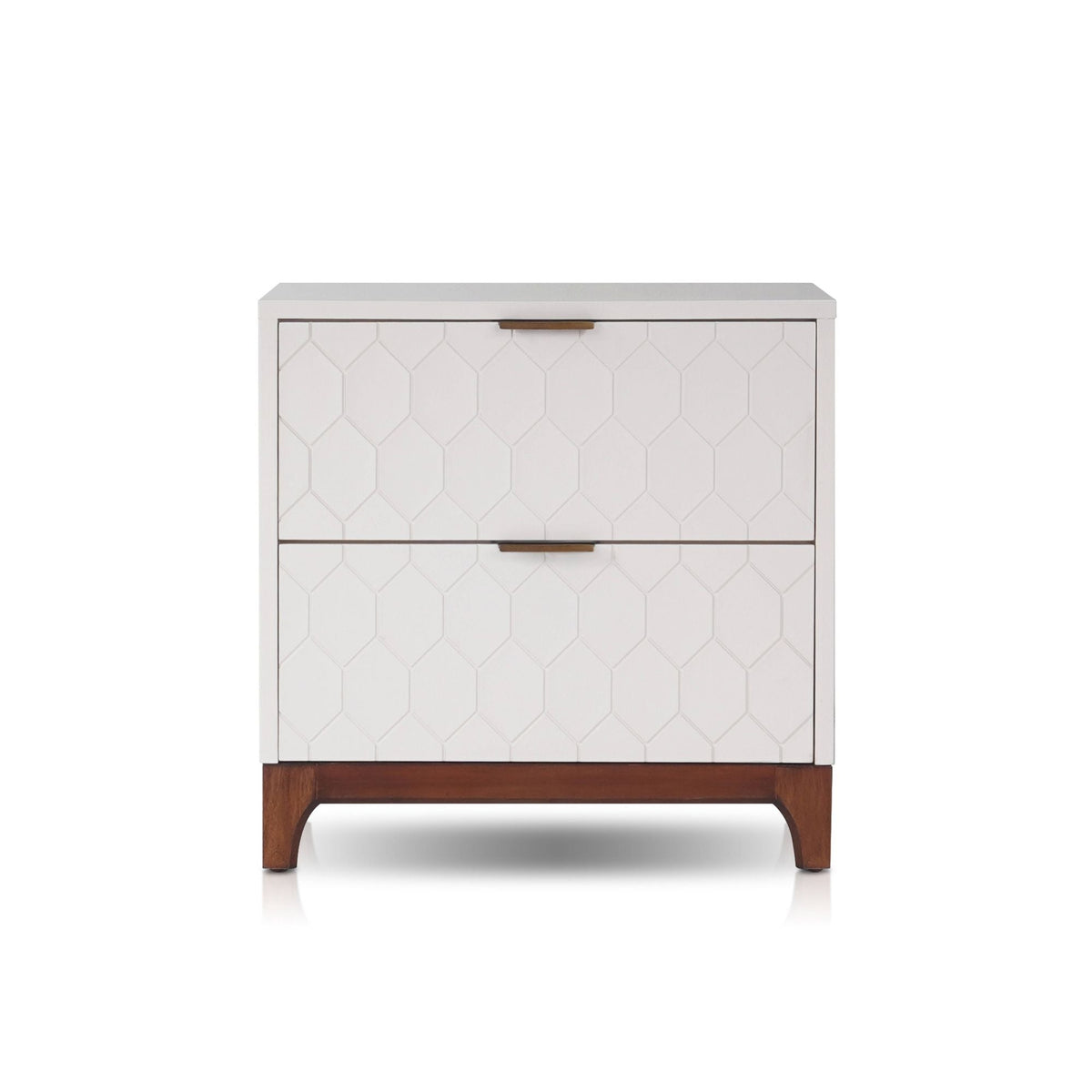 Kara 2-Drawer Nightstand in Ivory with Soft-Close Drawers – view 2