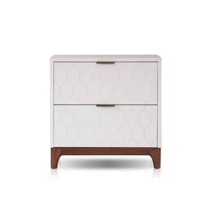 Kara 2-Drawer Nightstand in Ivory with Soft-Close Drawers – view 2
