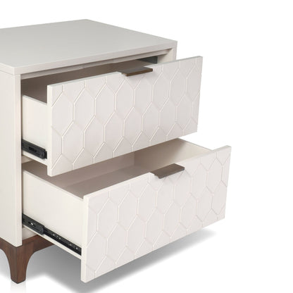 Kara 2-Drawer Nightstand in Ivory with Soft-Close Drawers – view 5