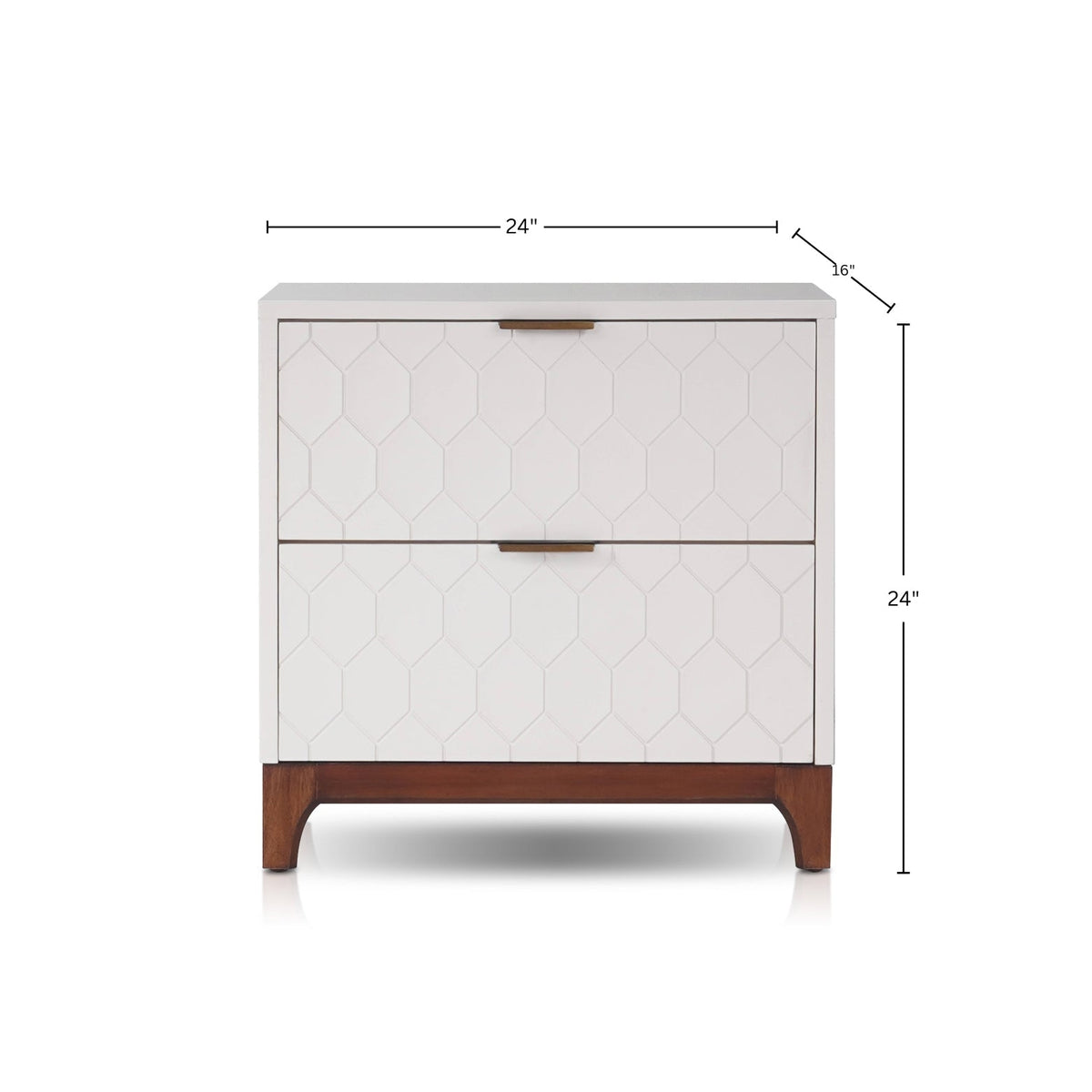 Kara 2-Drawer Nightstand in Ivory with Soft-Close Drawers – view 6