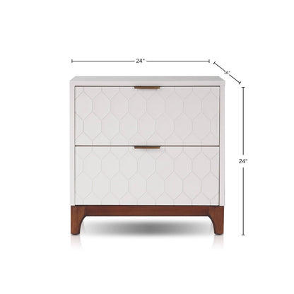 Kara 2-Drawer Nightstand in Ivory with Soft-Close Drawers – view 6