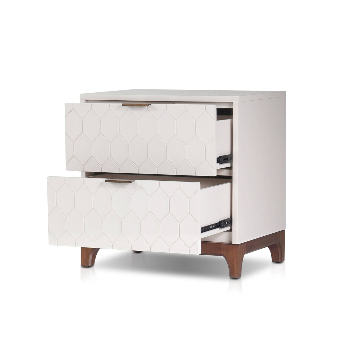 Kara 2-Drawer Nightstand in Ivory with Soft-Close Drawers – view 4